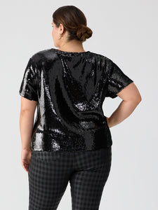 The Perfect Sequin Tee Black Inclusive Collection