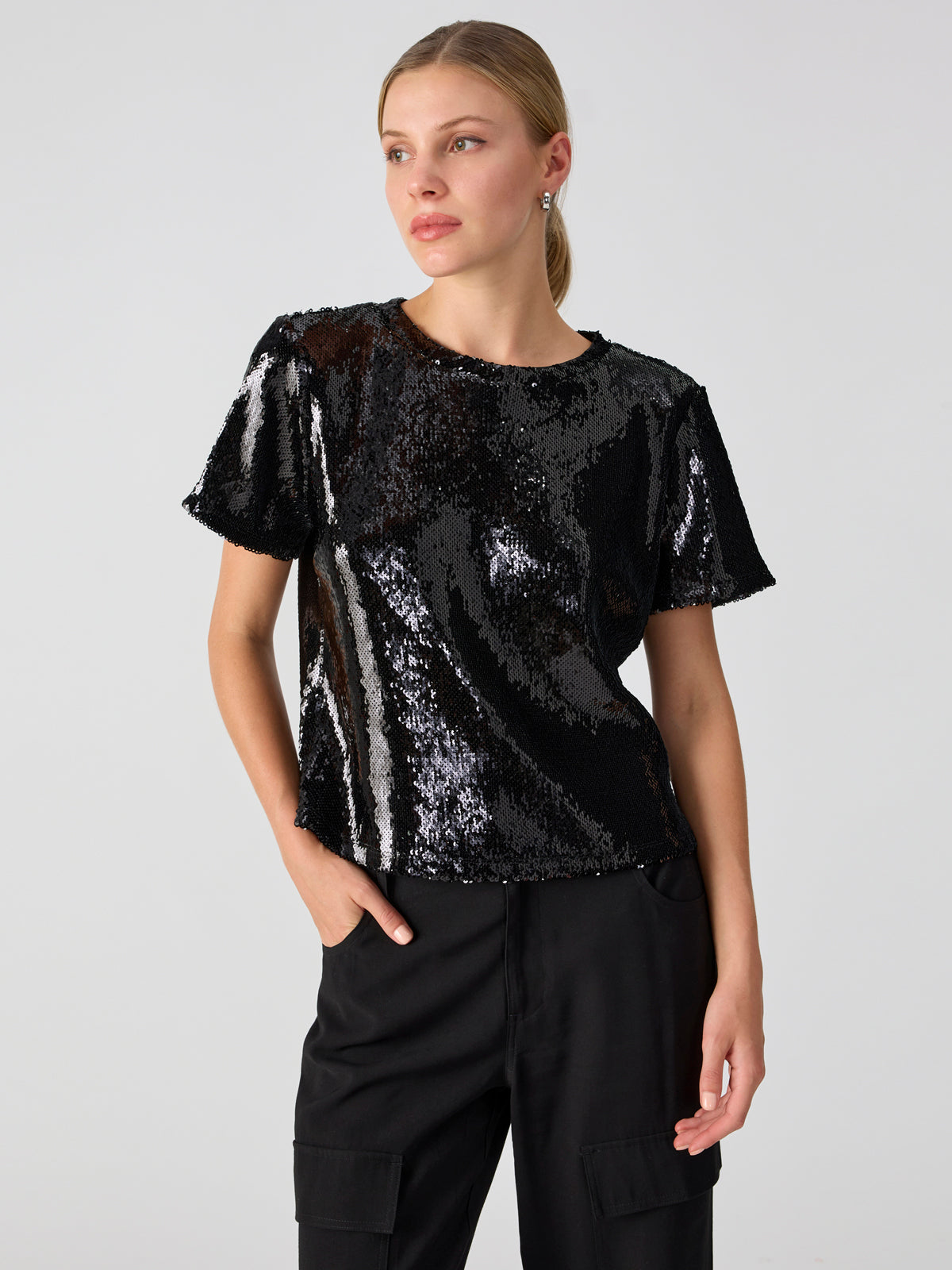 The Perfect Sequin Tee Black