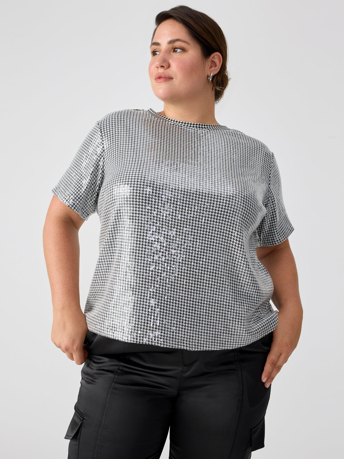 The Perfect Sequin Tee Micro Houndstooth Inclusive Collection