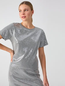 The Perfect Sequin Tee Micro Houndstooth