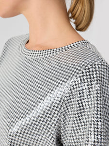 The Perfect Sequin Tee Micro Houndstooth