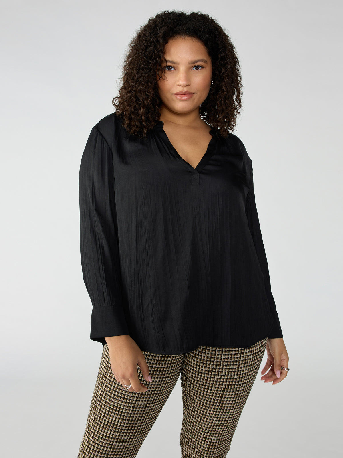 Lizzie Sateen Tunic Top Black Inclusive Collection