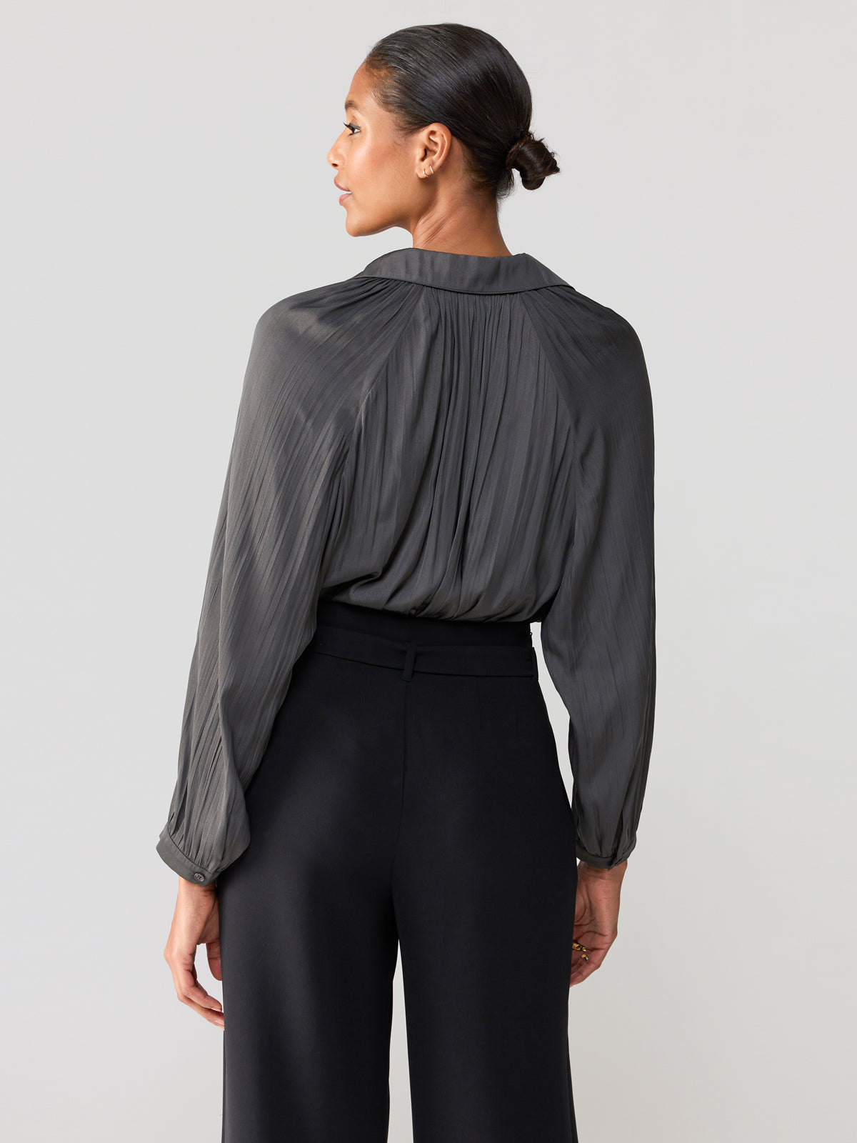 Casually Cute Sateen Blouse Mineral