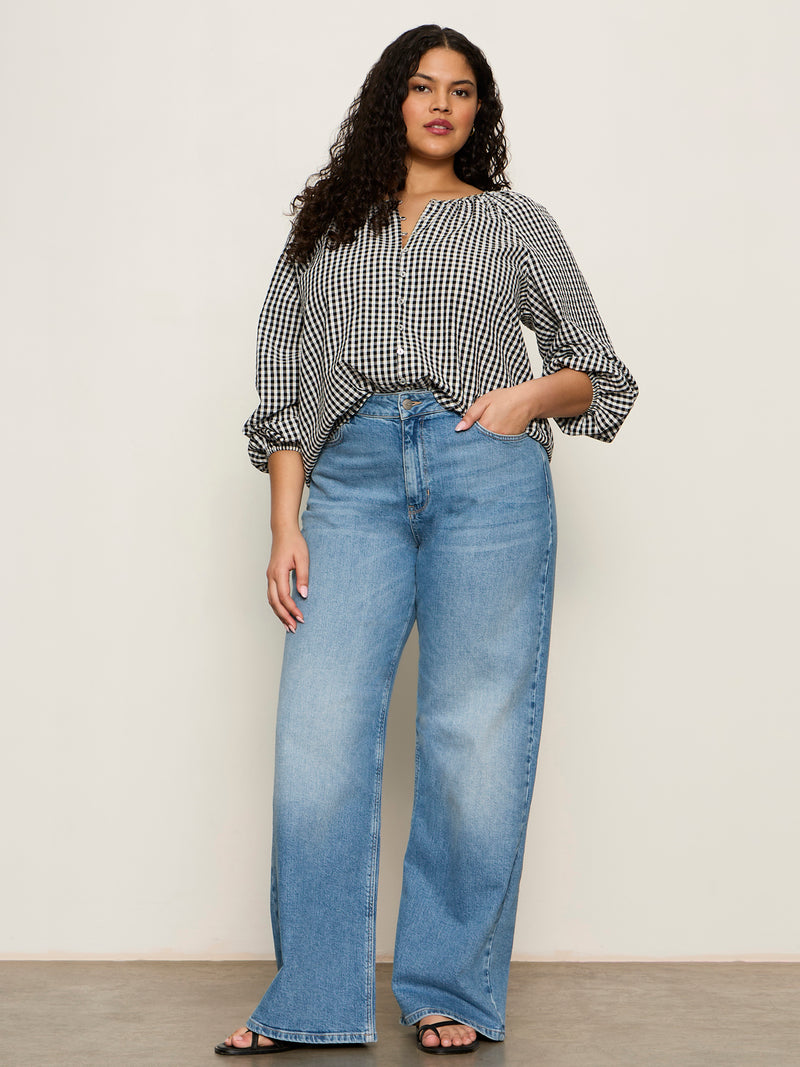 Perfect Gingham Button Blouse Picnic Extended Sizing alt 4