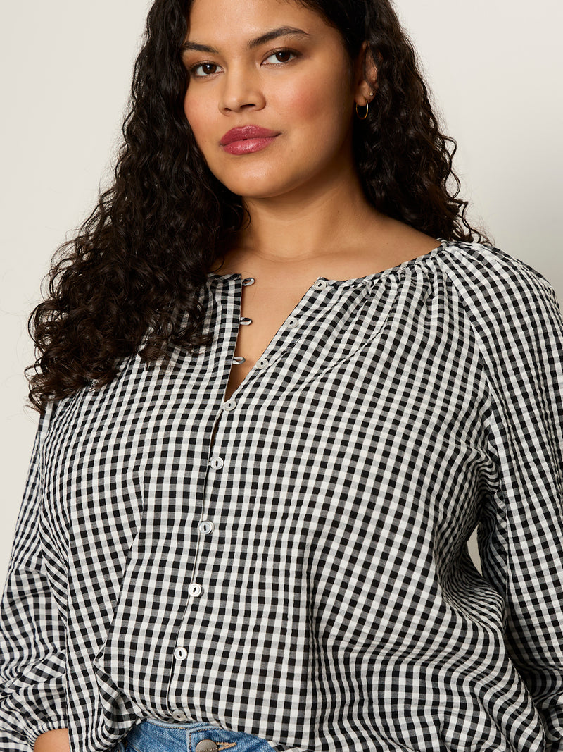 Perfect Gingham Button Blouse Picnic Extended Sizing alt 3