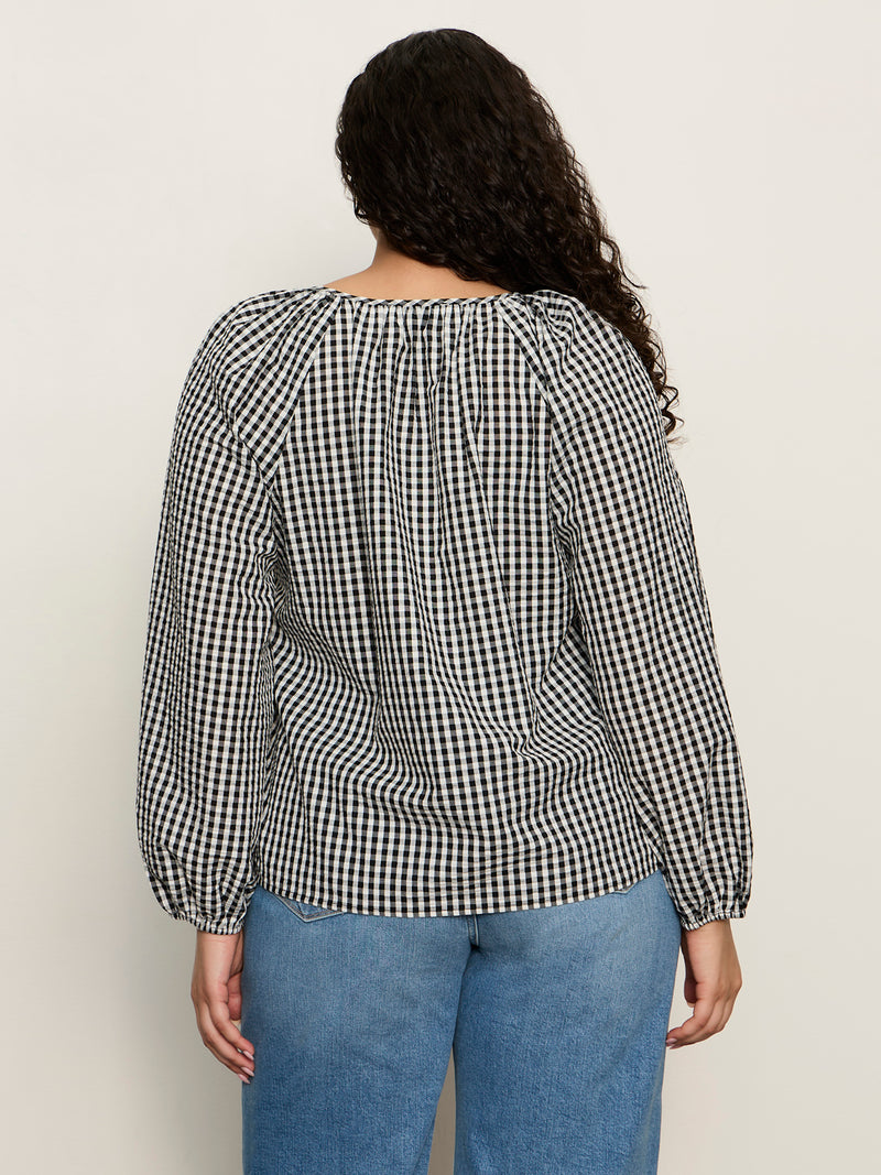Perfect Gingham Button Blouse Picnic Extended Sizing alt 1