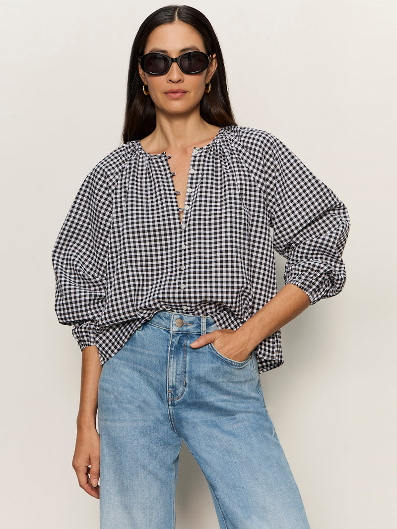 Perfect Gingham Button Blouse Picnic
