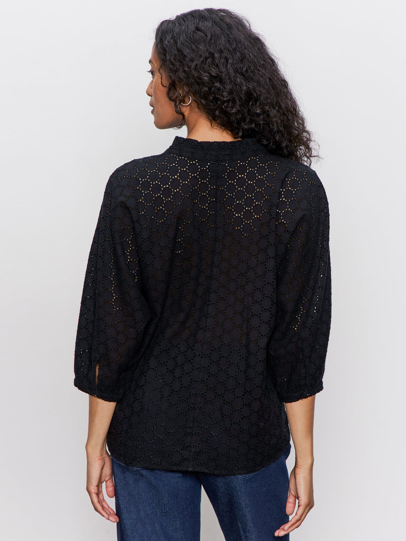 Petal Drop Blouse Black alt 3