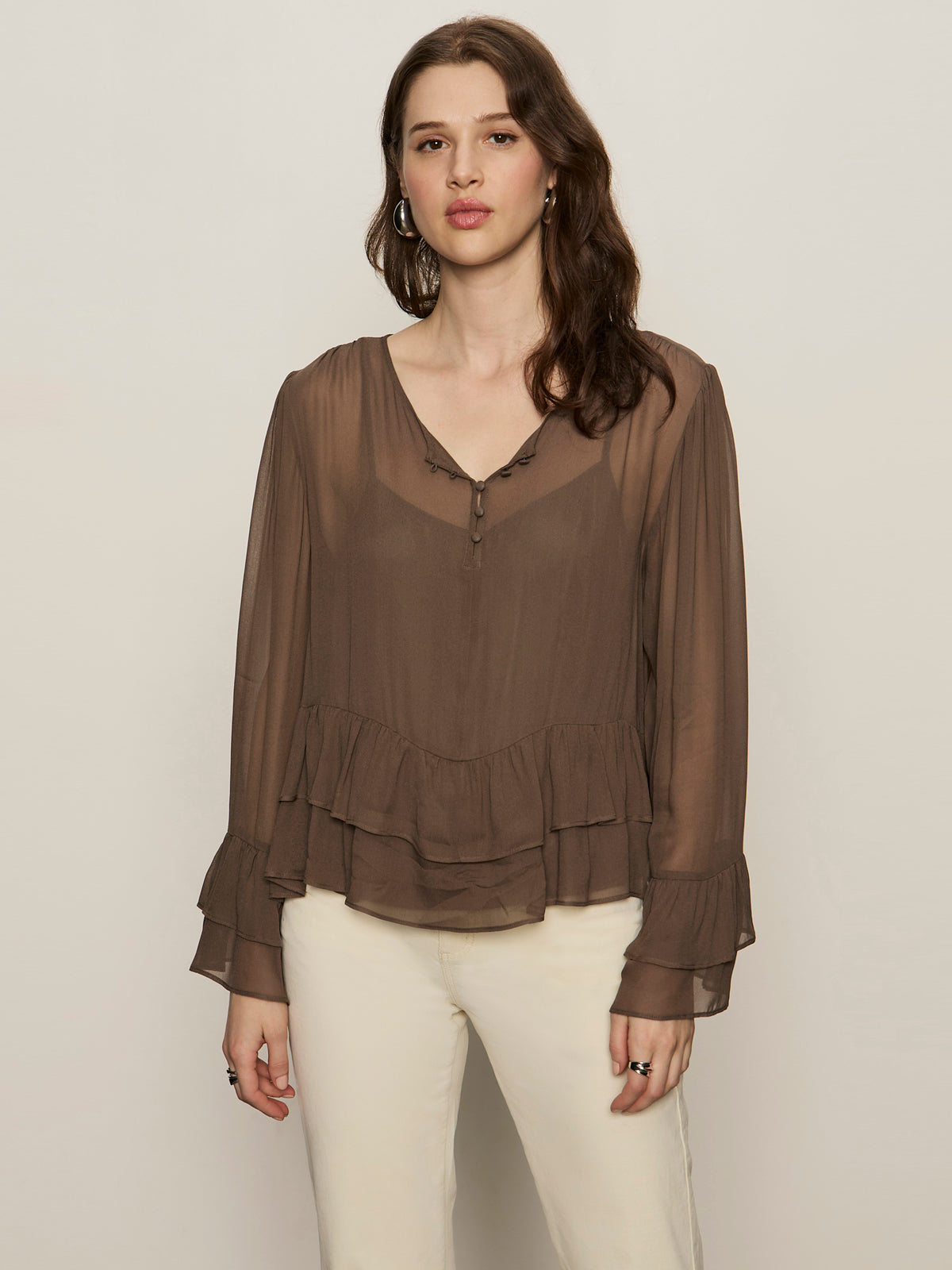 There She Goes Blouse Morel