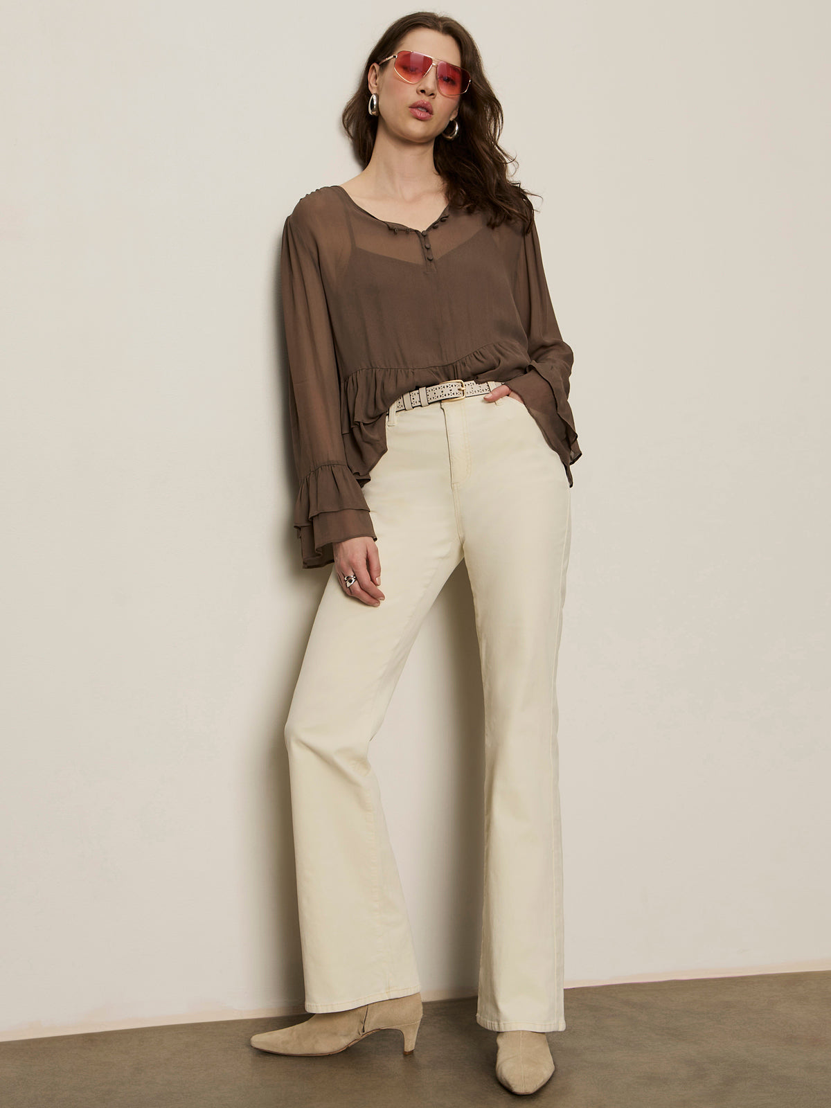 There She Goes Blouse Morel