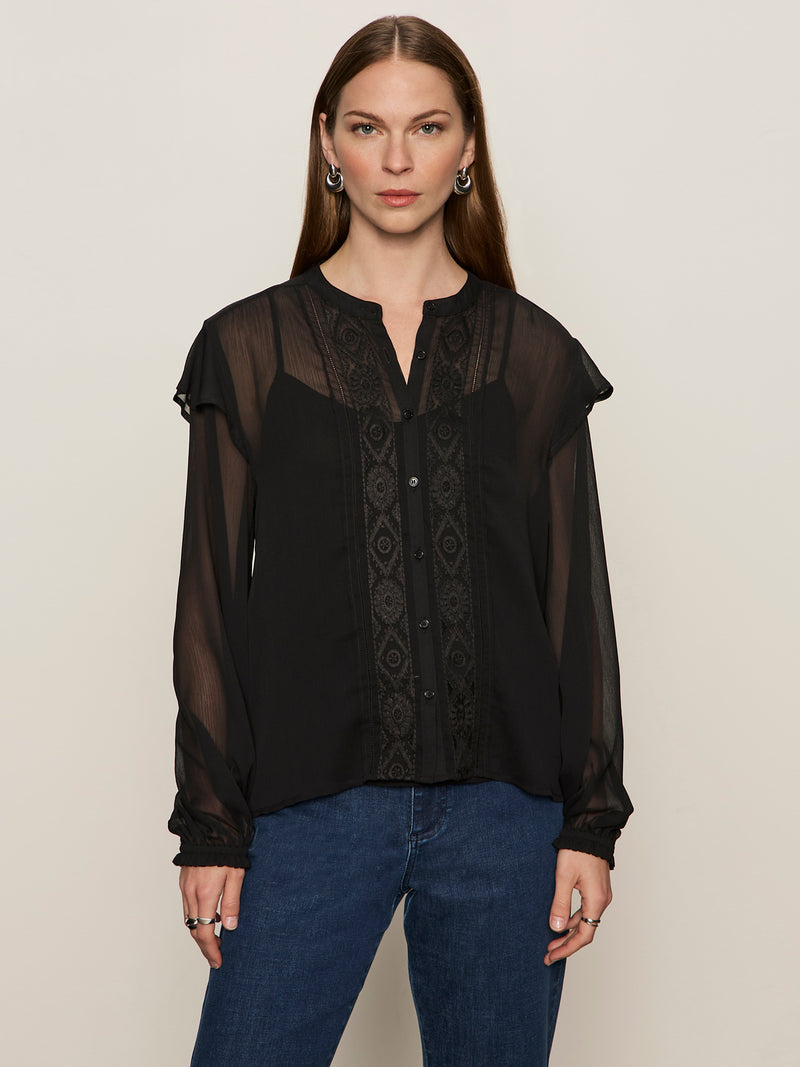 Nostalgia Embroidered Blouse Black alt 1