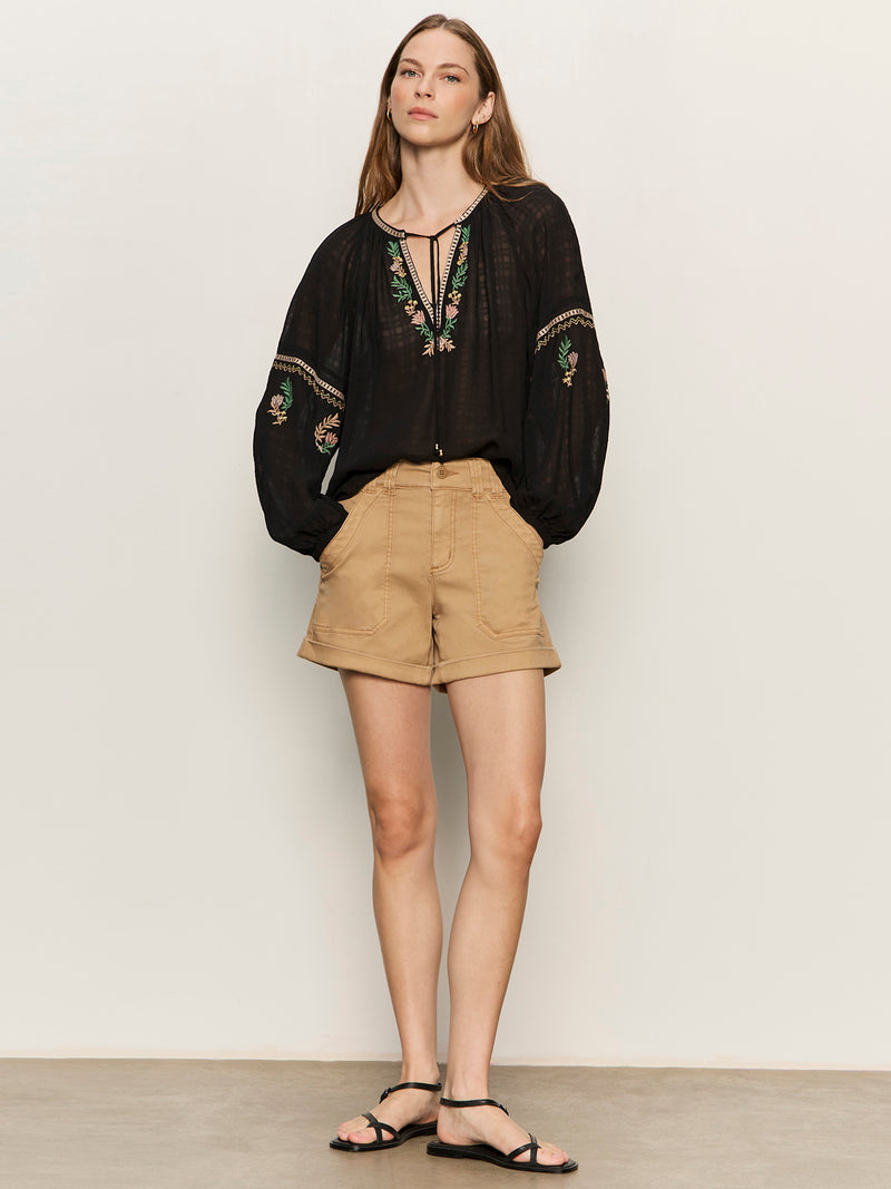 Raye Embroidered Blouse Black alt 4