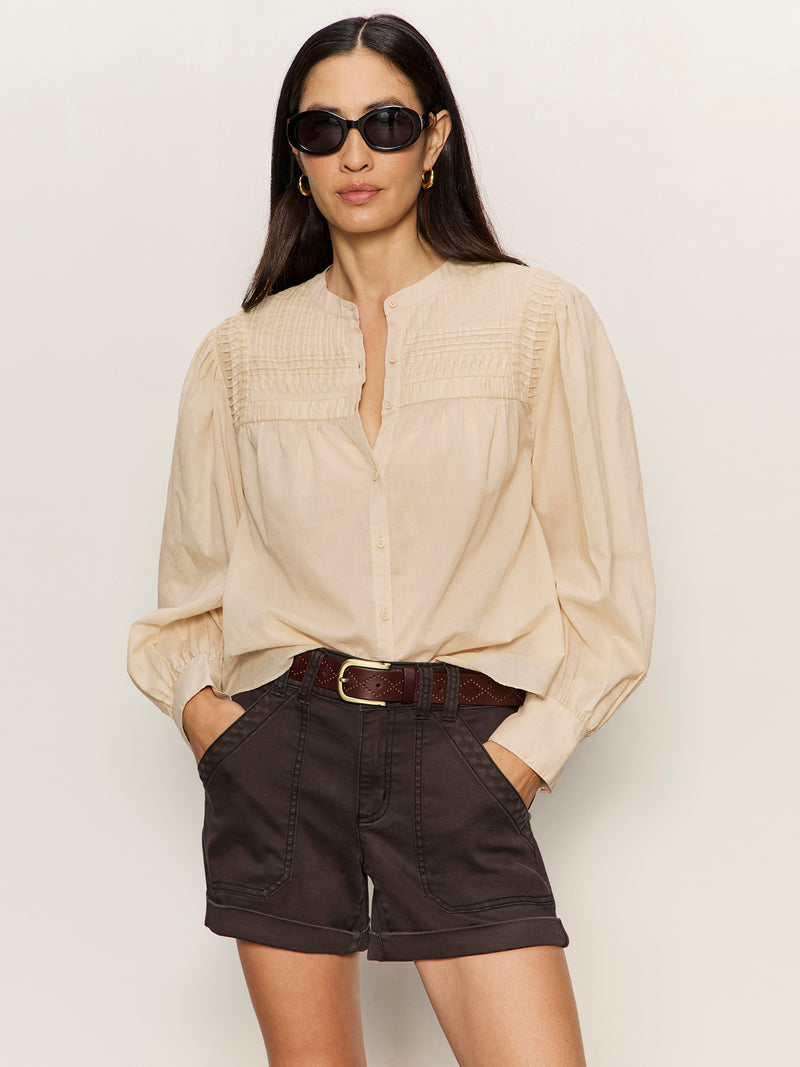 Giving The Most Pintuck Shirt Rich Collagen