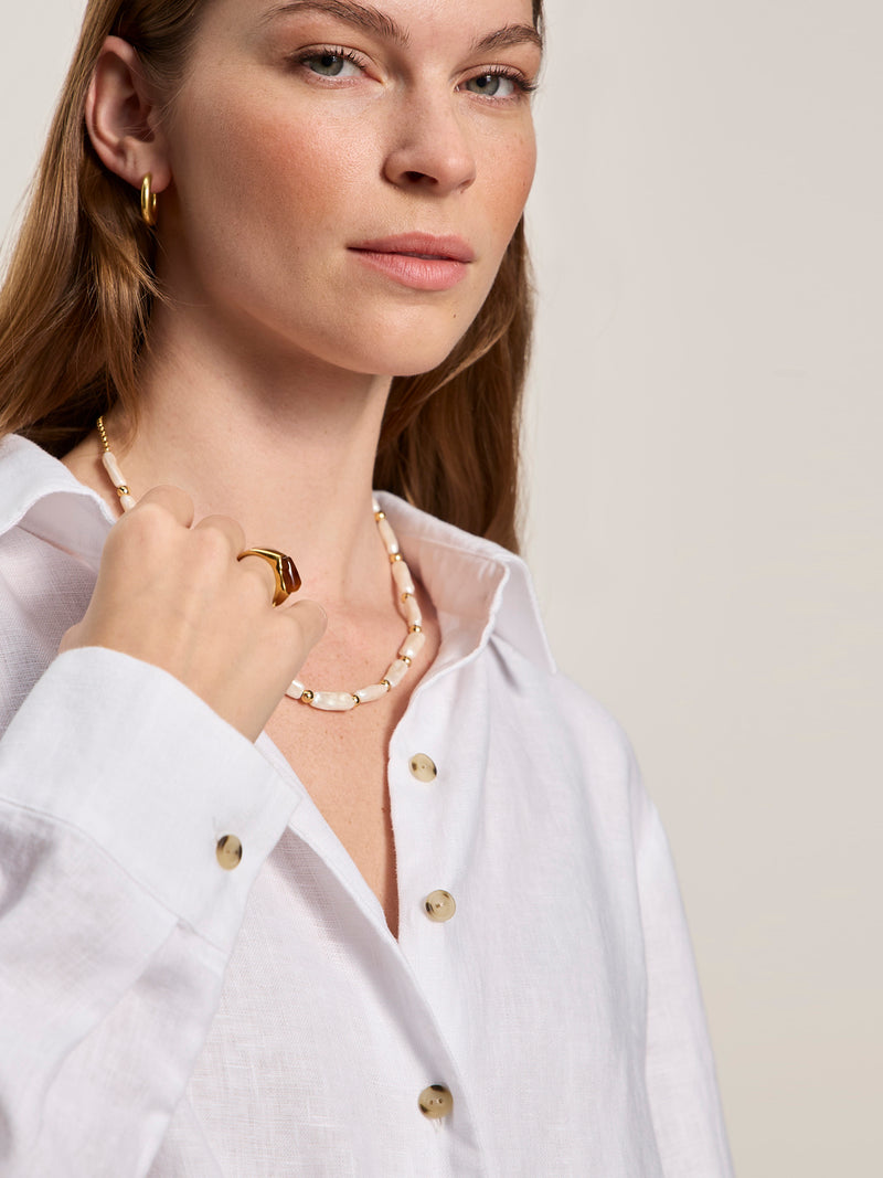 More Love Linen Tie Top White alt 2