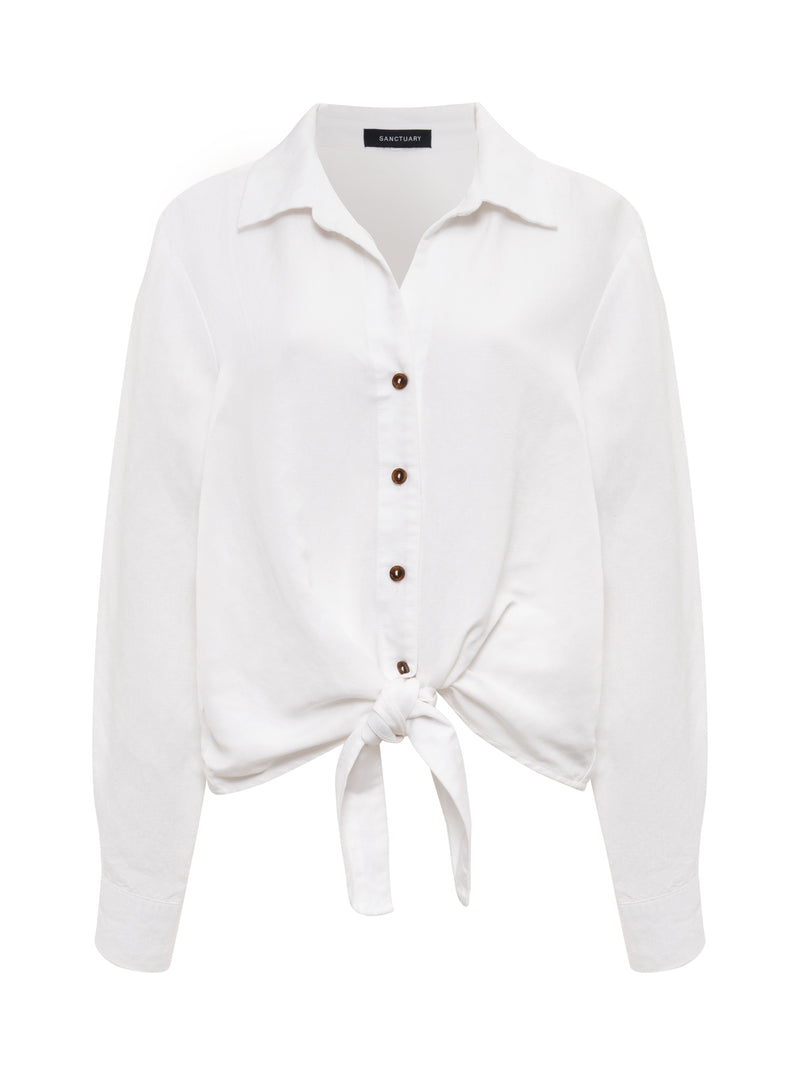 More Love Linen Tie Top White alt 4