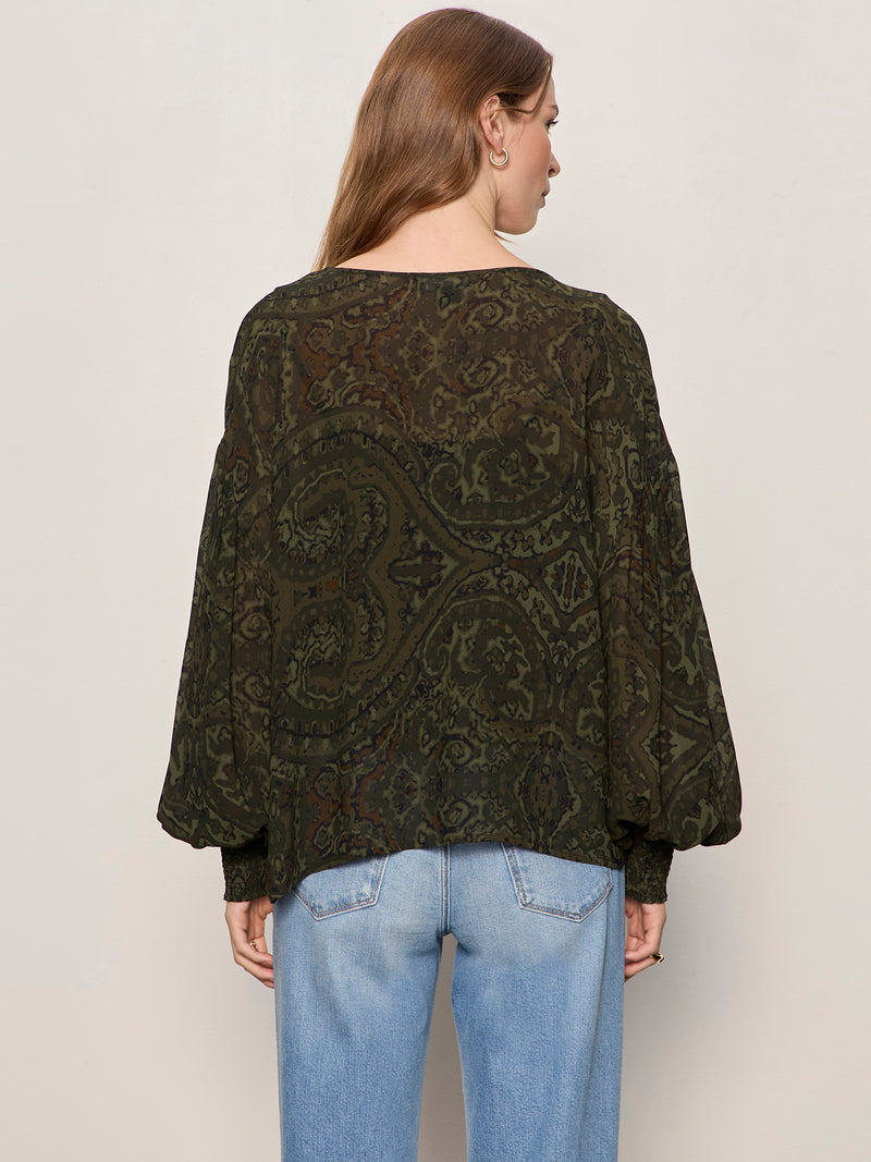 The Moment Volume Blouse Midnight Moss alt 1