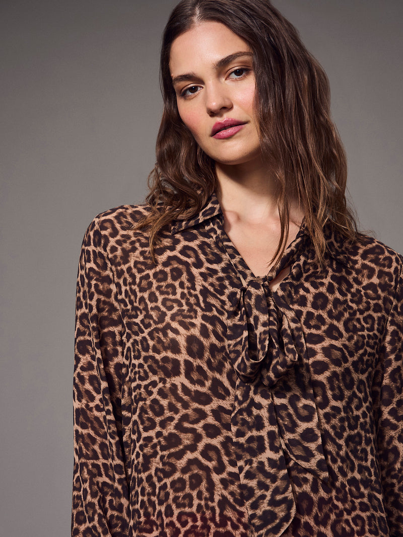 Front Row Scarf Blouse Champagne Spots