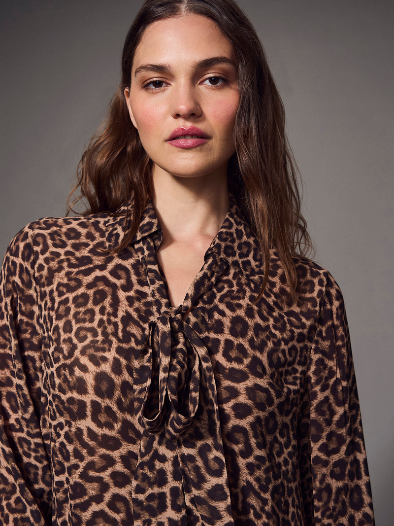 Front Row Scarf Blouse Champagne Spots alt 4