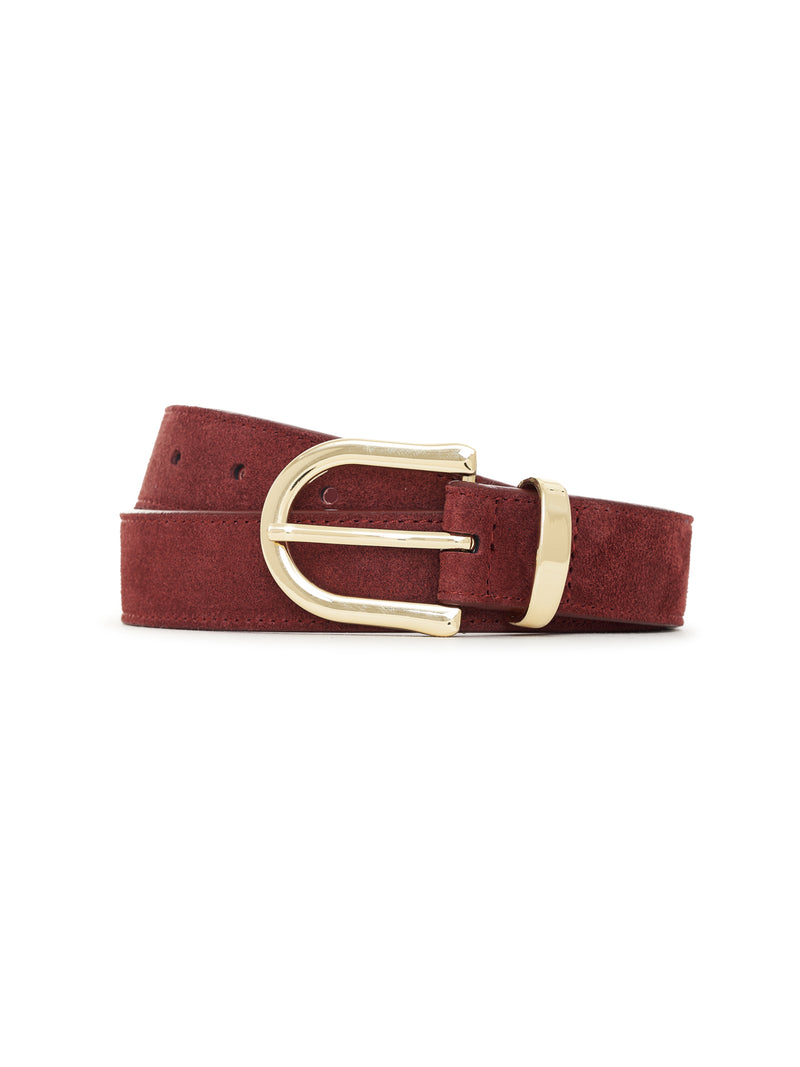 All Day Suede Belt Scarlet