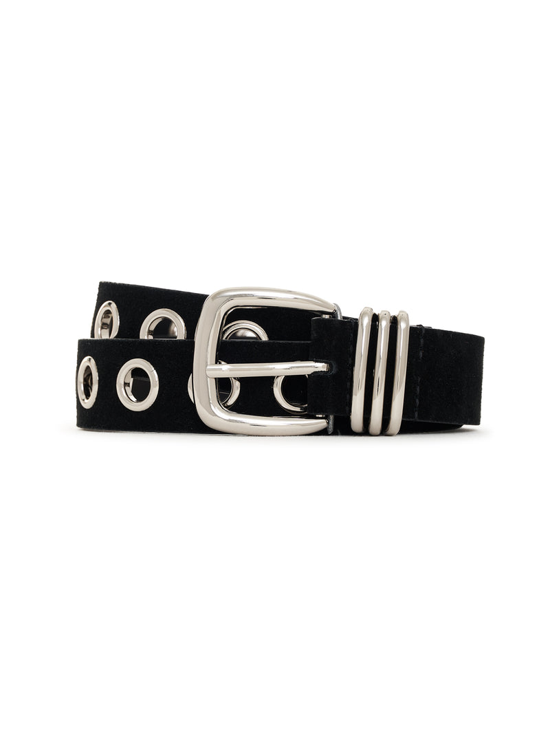 Suede Link Belt Black