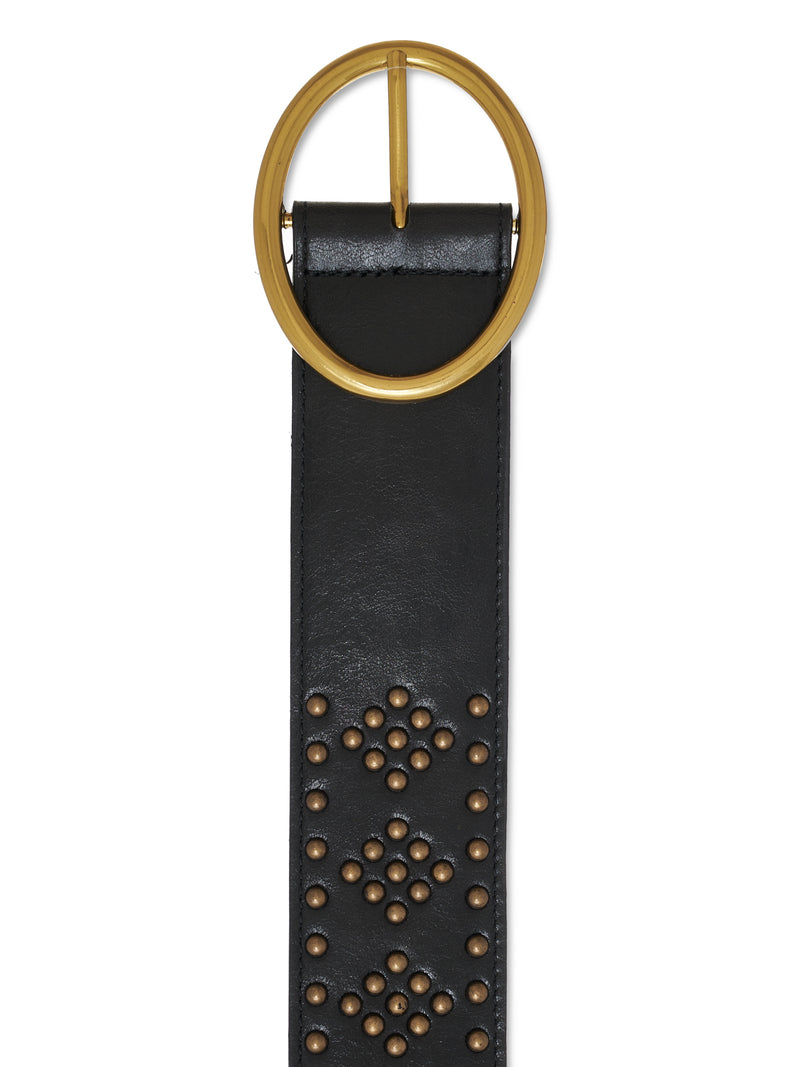 Super Wide Studded Belt Black alt 1
