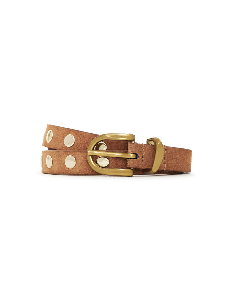 Studded All Day Suede Belt Ancient Clay