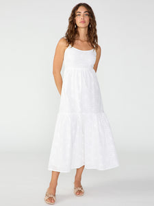 Embroidered Maxi Dress White