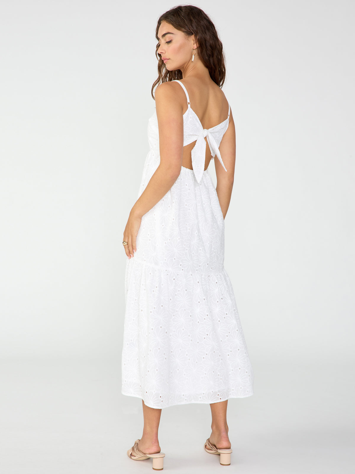 Embroidered Maxi Dress White