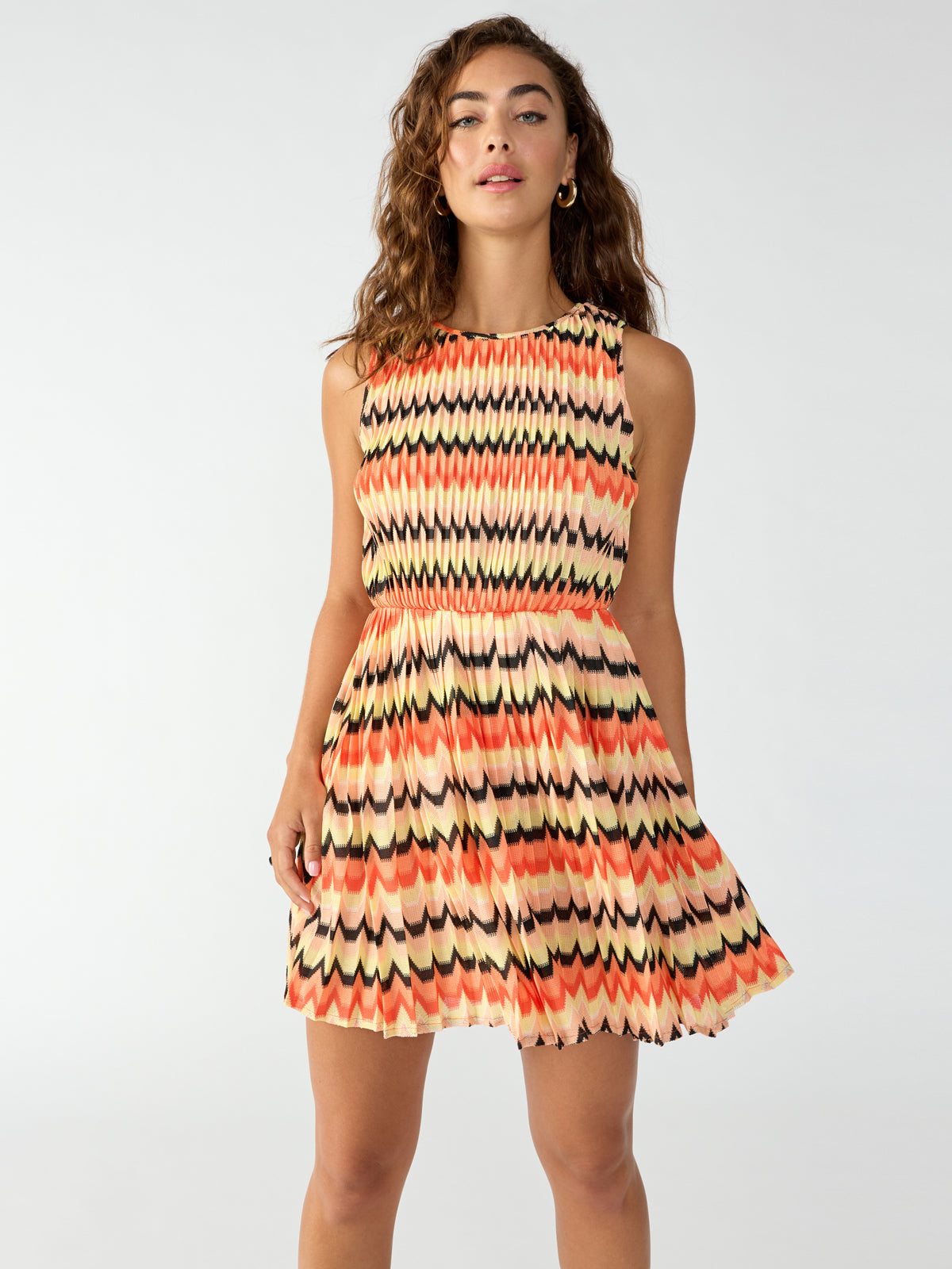 Summer Crochet Mini Dress Citrus Stripe