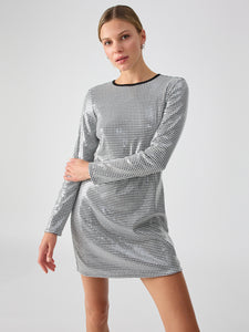 Dance Moves Sequin Dress Micro Houndstooth
