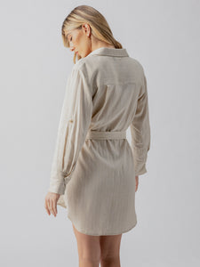 Pocket Shirt Dress Vineyard Stripe