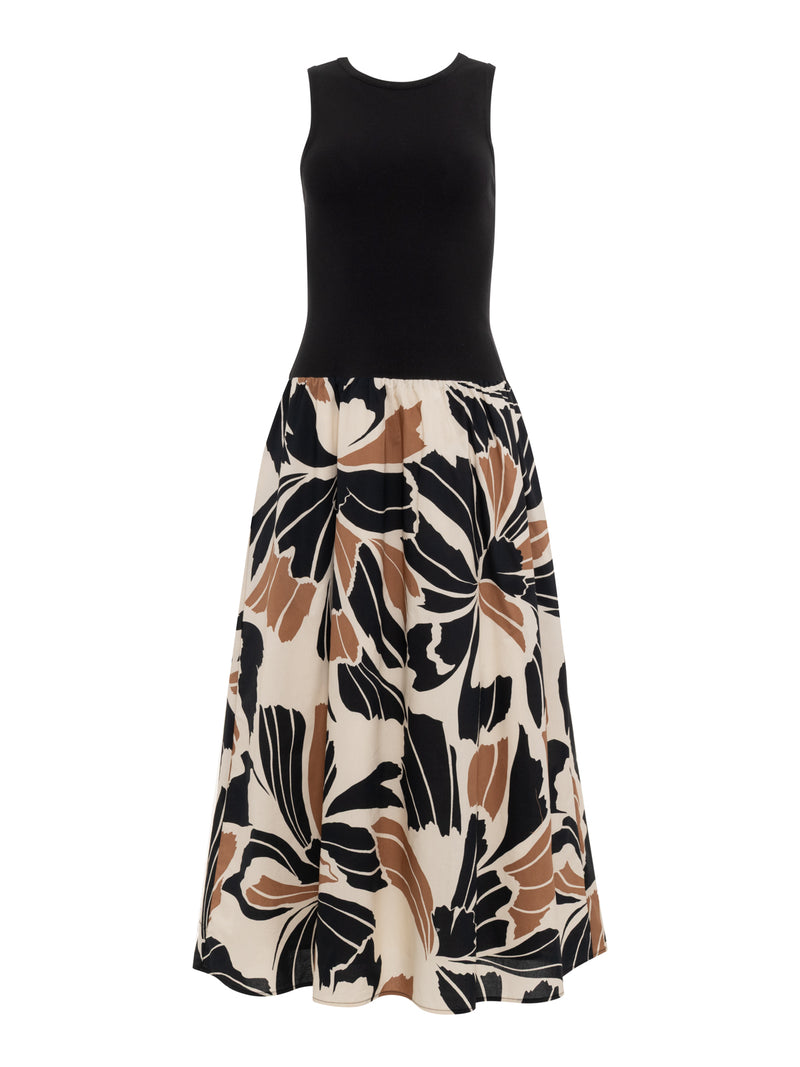 Sandbar Mix Media Midi Dress Lotus with Black alt 5