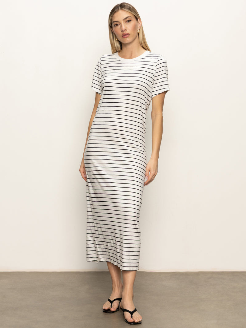 Perfect Tee Maxi Dress Chalk Black Stripe