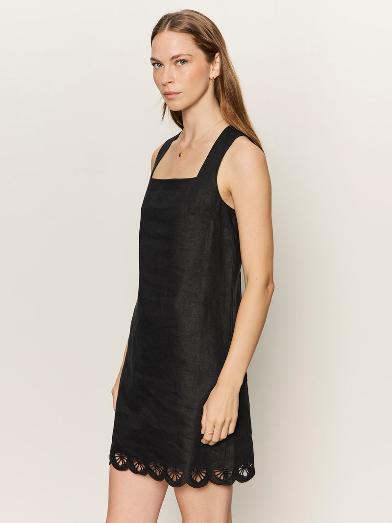 Almost There Linen Dress Black alt 2