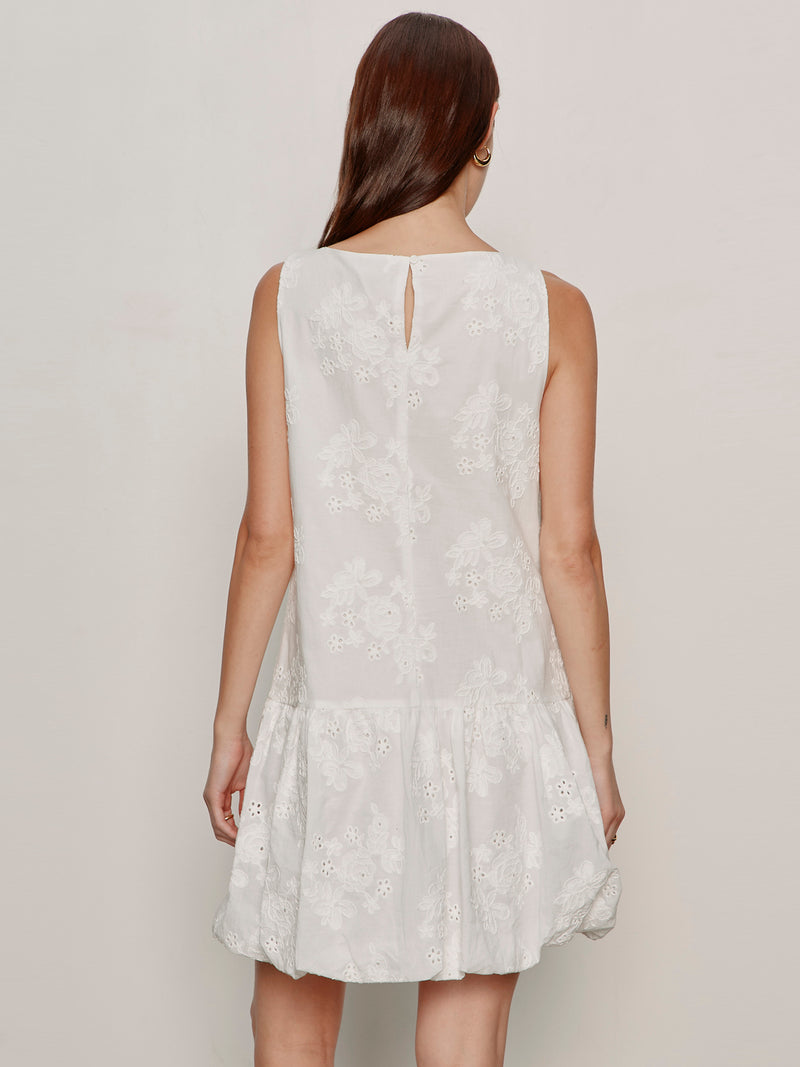 Garden Eyelet Bubble Dress White alt 1