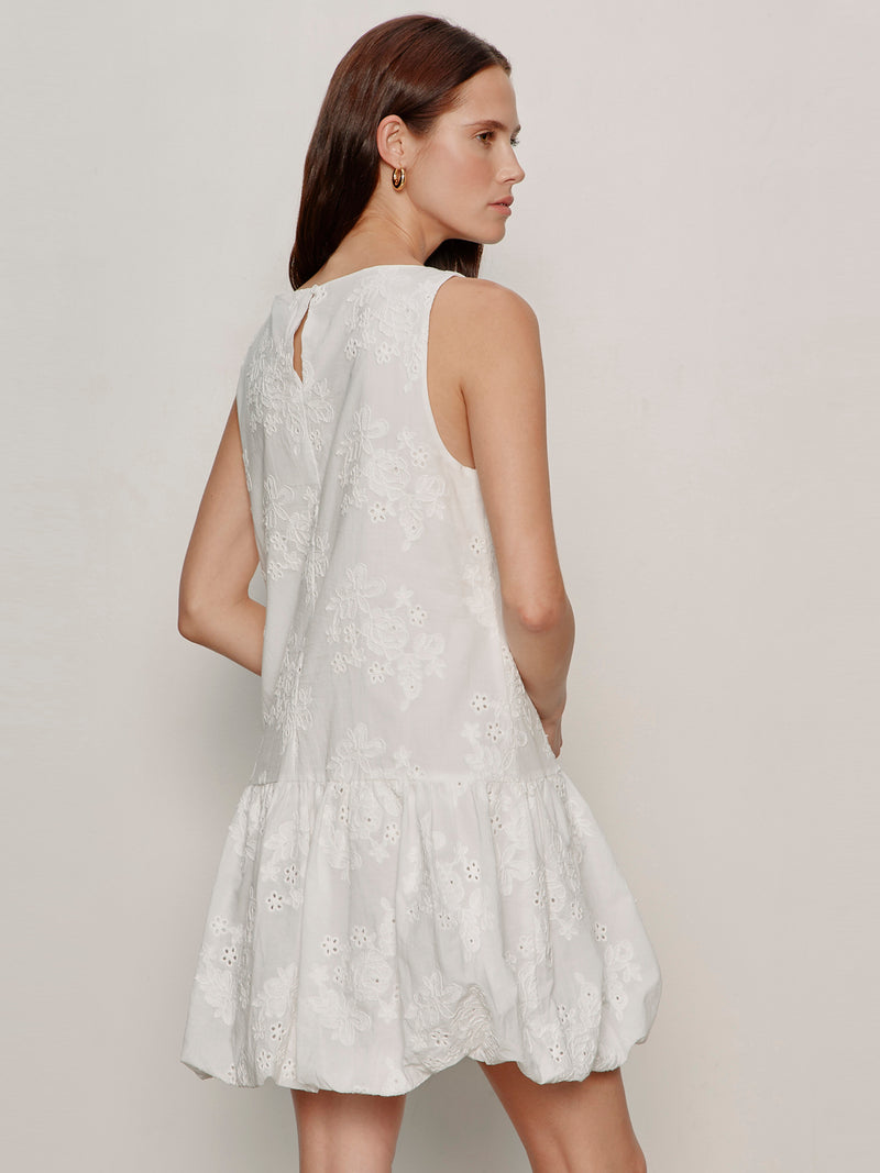 Garden Eyelet Bubble Dress White alt 2