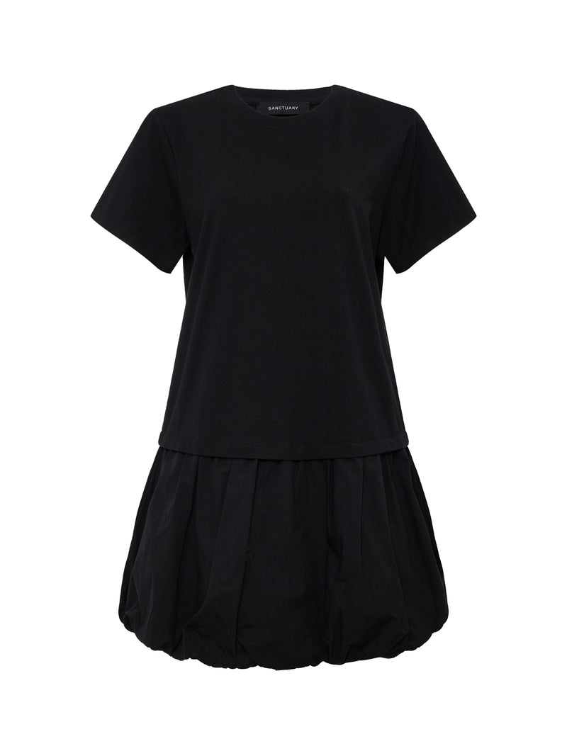 For Keeps Bubble T-shirt Dress Black alt 5