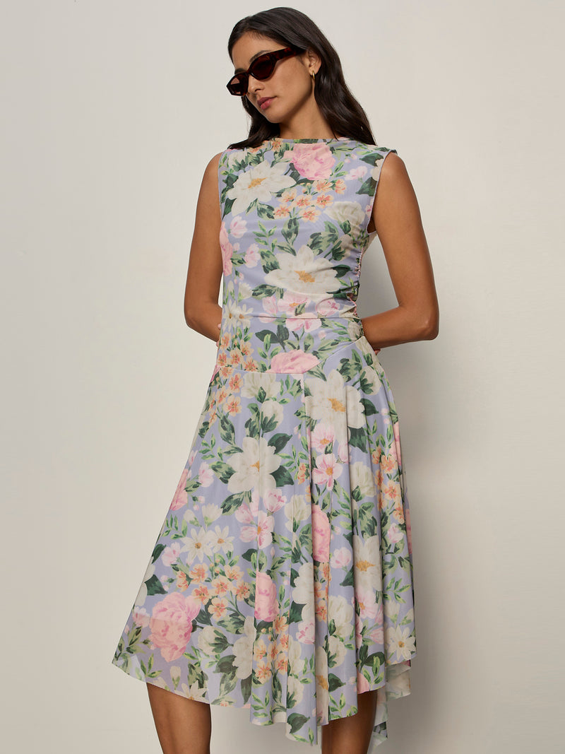 New Day Mesh Midi Dress Spring Floral