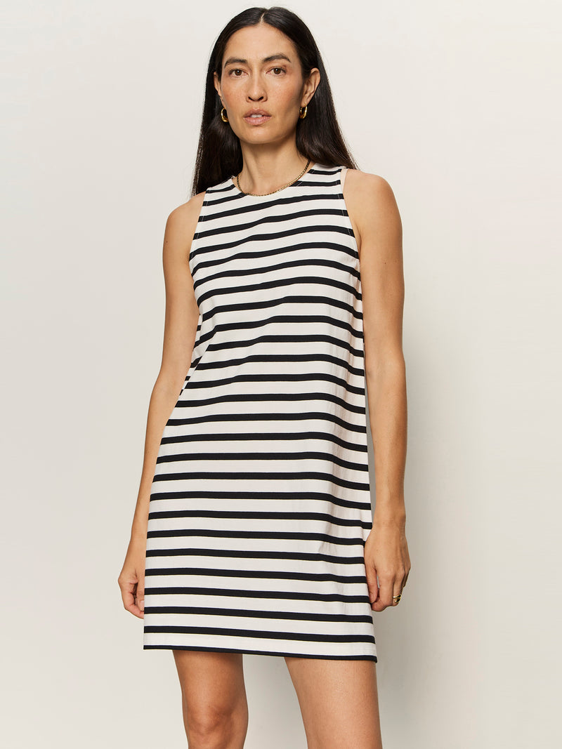 On The Yacht Shift Dress Chalk And Black Stripe