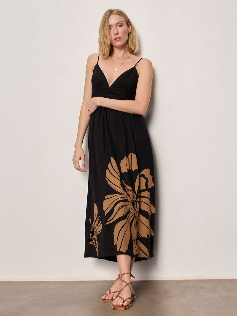 Mira Embellished Volume Dress Macro Lotus