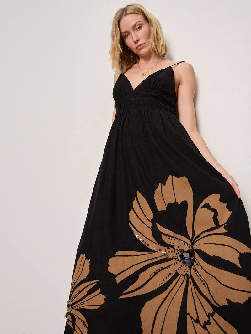 Mira Embellished Volume Dress Macro Lotus alt 3