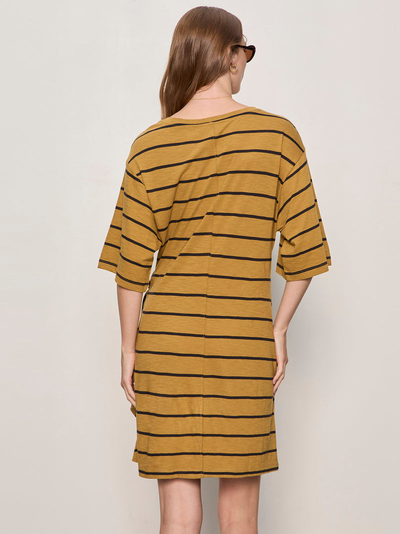 Easier Together Tie Knit Dress Cumin/Black Stripe alt 1