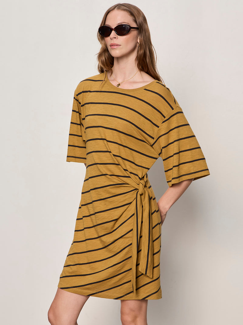 Easier Together Tie Knit Dress Cumin/Black Stripe alt 2