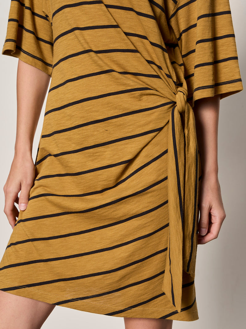 Easier Together Tie Knit Dress Cumin/Black Stripe alt 4