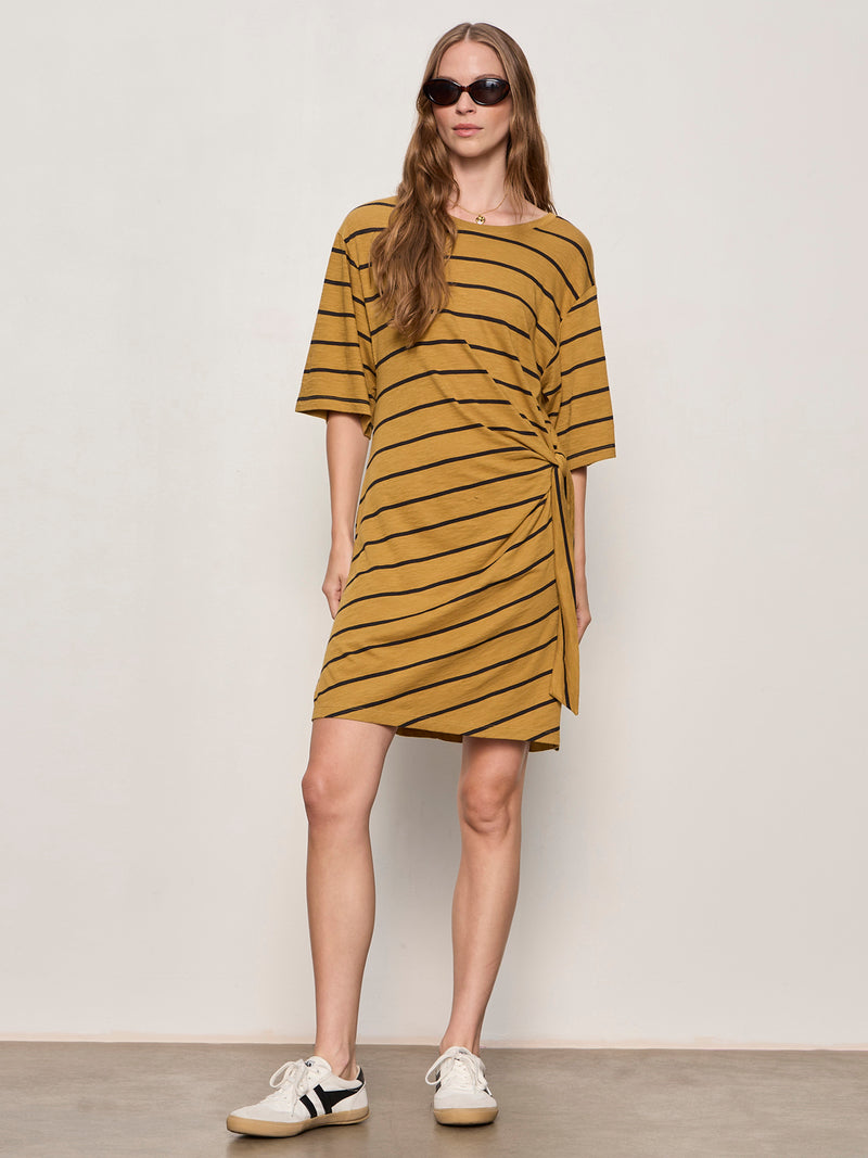 Easier Together Tie Knit Dress Cumin/Black Stripe alt 5