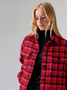 The Shacket Lipstick Red Plaid
