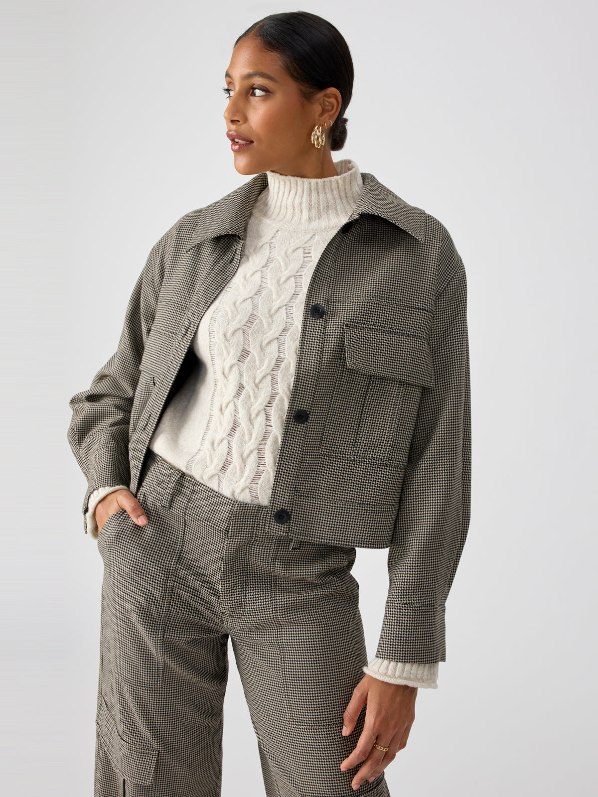 Level Up Jacket Compact Houndstooth