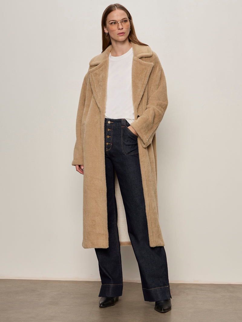 Live In Fur Coat Warm Camel