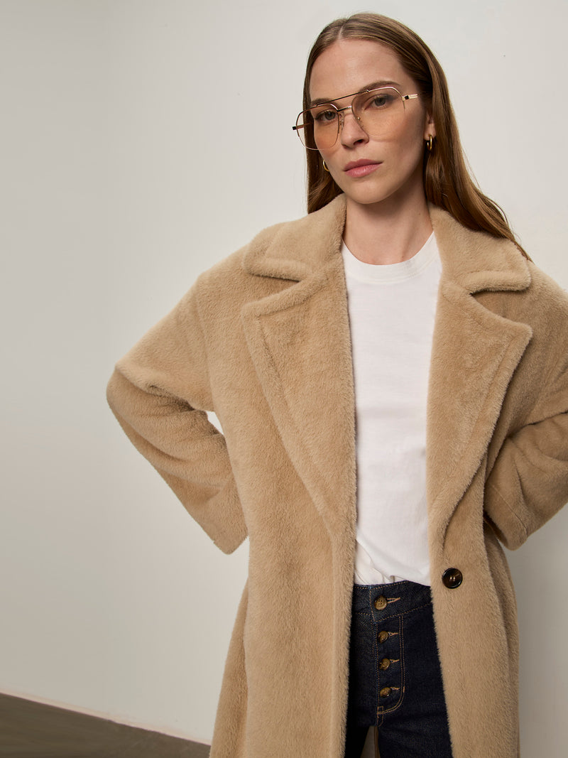 Live In Fur Coat Warm Camel alt 5