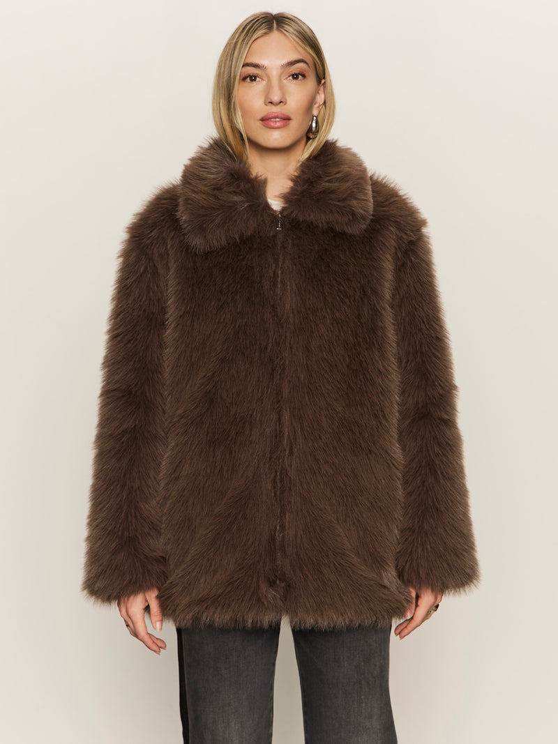 Carmen Fur Coat Morel alt 1